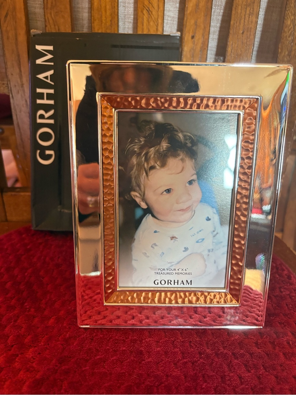 Gorham Craft Chic 4x6 Copper & Silver Tone Picture Frame w/ Original Box